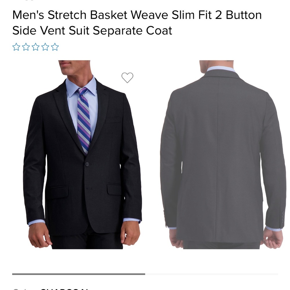 Men’s Slim-Fit 36r Suit